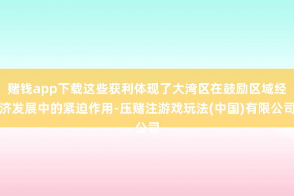 赌钱app下载这些获利体现了大湾区在鼓励区域经济发展中的紧迫作用-压赌注游戏玩法(中国)有限公司