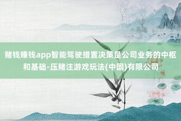 赌钱赚钱app智能驾驶措置决策是公司业务的中枢和基础-压赌注游戏玩法(中国)有限公司