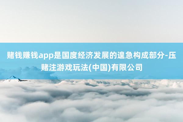 赌钱赚钱app是国度经济发展的遑急构成部分-压赌注游戏玩法(中国)有限公司